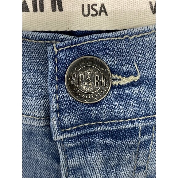 SPARK MEN Shorts Sz 38 Grunge Paint Splash Destroyed Biker Distressed Jean Short - Picture 7 of 10